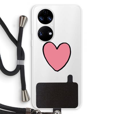 Hartje: Huawei P50 Transparant Hoesje met koord
