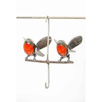 Metalen Vogelvoeder met Koppel Roodborstjes