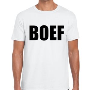 BOEF fun t-shirt voor heren wit 2XL  -