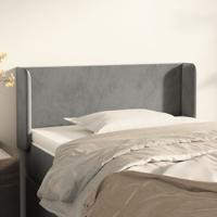 Hoofdbord met randen 103x16x78/88 cm fluweel lichtgrijs