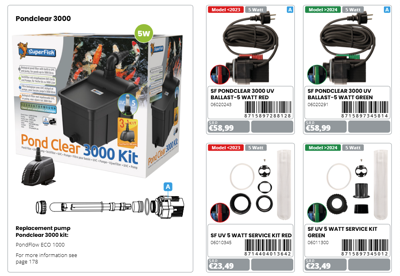 Superfish Pondclear 3000 reparatieset Superfish Pondclear 3000 reparatieset