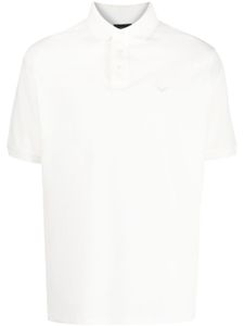 Emporio Armani logo-embroidered polo collar - Blanc