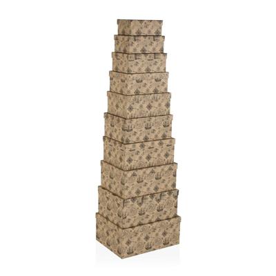 Set van opstapelbare opbergboxen Versa Karton Boot 10 Onderdelen