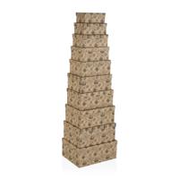 Set van opstapelbare opbergboxen Versa Karton Boot 10 Onderdelen