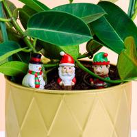 Mini kerstfiguren voor bloempot (set van 4)