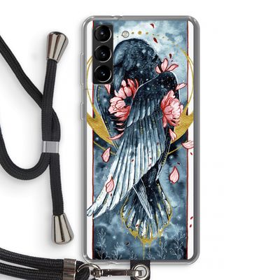 Golden Raven: Samsung Galaxy S21 Plus Transparant Hoesje met koord