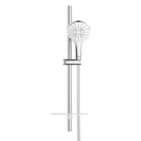 GROHE Rainshower SmartActive 130 Glijstangset - 60cm - ronde handdouche - 3 straalsoorten - gladde doucheslang - met zeepschaal - chroom/moon white 26577ls0