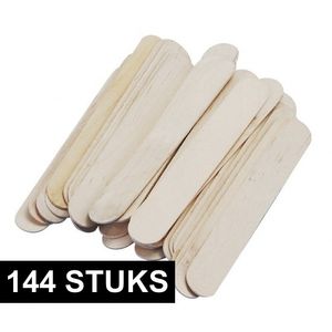 144x Hobby knutselhoutjes naturel 150 x 20 mm