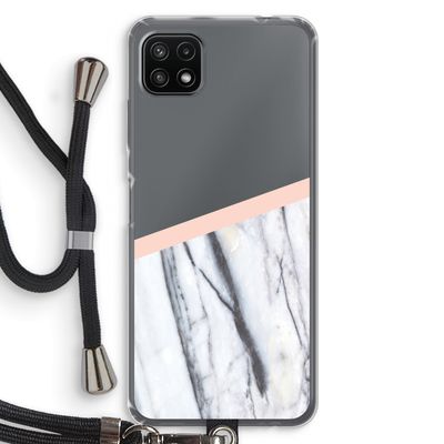A touch of peach: Samsung Galaxy A22 5G Transparant Hoesje met koord