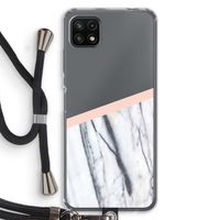 A touch of peach: Samsung Galaxy A22 5G Transparant Hoesje met koord