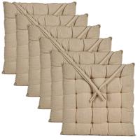 Stoelkussen Decorama - 6x - binnen/buiten - creme wit - 40 x 40 x 5 cm - polyester Stoelkussen Decorama - 6x - binnen/buiten - creme wit - 40 x 40 x 5 cm - polyester