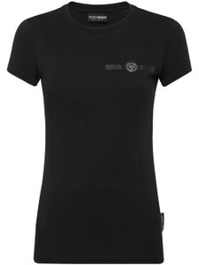 Plein Sport t-shirt en coton à patch logo - Noir