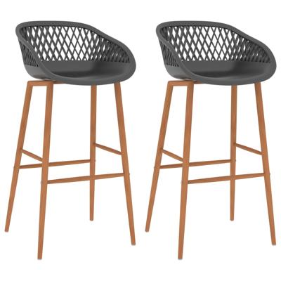 Barstoelen 2 st grijs