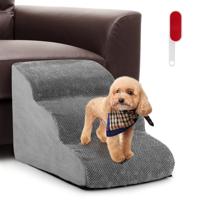 Hondentrap 3 Treden Antislip Hondentreden van Schuim Huisdiertrap voor Honden en Katten (Grijs)