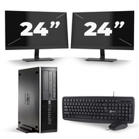 HP Compaq 8100 Elite SFF - Intel Core i7-1e Generatie - 16GB RAM - 256GB SSD - Windows 10 + 2x 24 inch Monitor