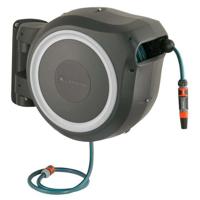 GARDENA Avvolgitubo automatico da parete RollUp M / L 25 m con bordo bianco