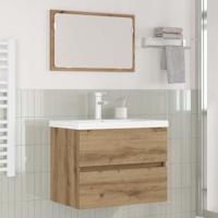 Badkamermeubelset 3 pcs Zwart eiken 60 x 38.5 x 45 cm