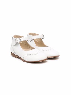 Gallucci Kids ballerines en cuir à détails de perforations - Blanc