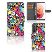 Samsung Galaxy S21 Wallet Case met Pasjes Punk Rock