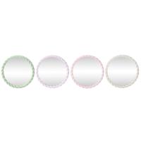 Wandspiegel Home ESPRIT Wit Groen Roze Lila 44 x 3 x 44 cm (4 Stuks)