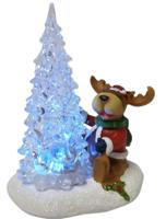 Kerstdorp Rendier bij Boom 14 cm Buitengewoon de Boet - Buitengewoon de boet