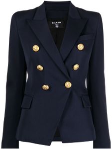 Balmain blazer Laine à boutonnière croisée - Bleu