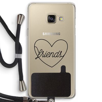 Friends heart black: Samsung Galaxy A3 (2016) Transparant Hoesje met koord