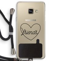 Friends heart black: Samsung Galaxy A3 (2016) Transparant Hoesje met koord