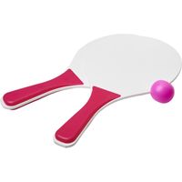 Roze/witte beachball set buitenspeelgoed - thumbnail