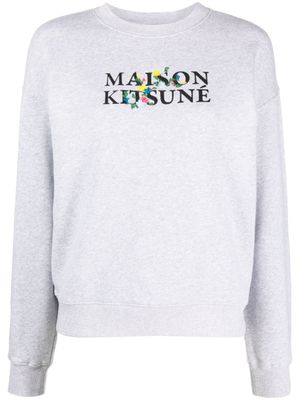 Maison Kitsuné sweat en coton à logo imprimé - Gris