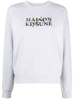 Maison Kitsuné sweat en coton à logo imprimé - Gris