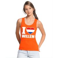 Oranje I love Willem tanktop dames