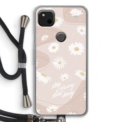 Daydreaming becomes reality: Pixel 4a Transparant Hoesje met koord