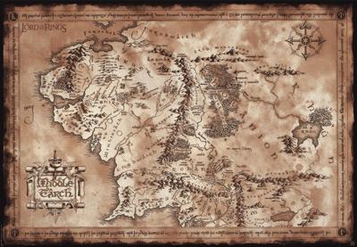 Poster Lord of the Rings Map 91,5x61cm