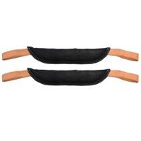 Best fot Boots Deurstopper - 2x - zwart - denim - 44 x 3 x 5 cm - deurbuffer
