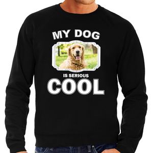 Golden retriever honden sweater / trui my dog is serious cool zwart voor heren