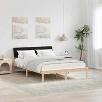 Bedframe Bruin en zwart 140 x 190 cm Massief grenenhout Bedframe Bruin en zwart 140 x 190 cm Massief grenenhout