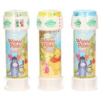 3x Winnie de Poeh bellenblaas flesjes met bal spelletje in dop 60 ml voor kinderen - Bellenblaas - thumbnail
