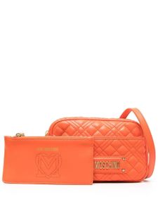 Love Moschino sac à bandoulière matelassé à plaque logo - Orange