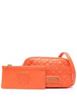 Love Moschino sac à bandoulière matelassé à plaque logo - Orange
