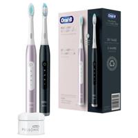 Braun Oral-B Pulsonic Slim Luxe 4900 rose gold/matte black Oral B Elektrische tandenborstel Sonisch Rozenkwarts, Zwart
