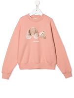 Palm Angels Kids sweat en coton à imprimé Teddy Bear - Rose - thumbnail