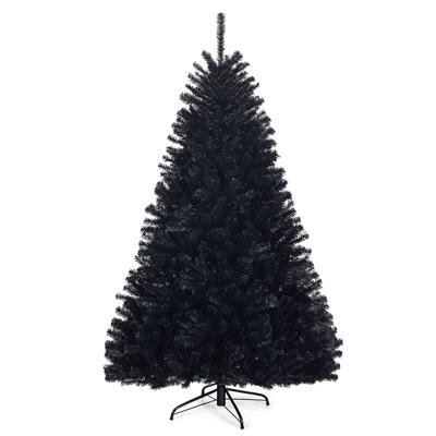 180 cm Hoge Kunstmatige Opvouwbare Halloween Kerstboom 1036 Takken Decoratieve Dennenboom Zwart