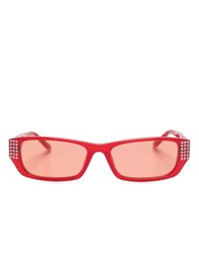 Magda Butrym lunettes de soleil rectangulaires à ornements en cristal - Rouge