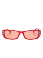 Magda Butrym lunettes de soleil rectangulaires à ornements en cristal - Rouge