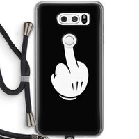 Middle finger black: LG V30 Transparant Hoesje met koord