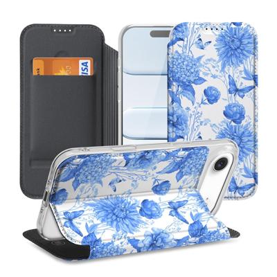Apple iPhone Air Smart Cover Hoesje Flowers Blue