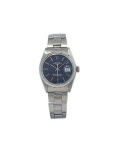 Rolex montre Oyster Perpetual Date 34 mm pre-owned - Bleu