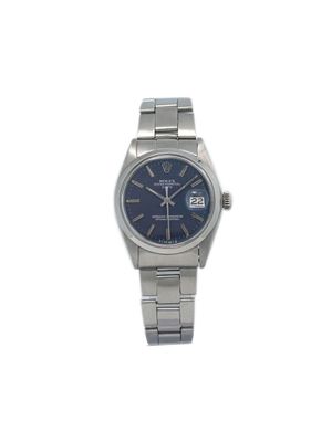 Rolex montre Oyster Perpetual Date 34 mm pre-owned - Bleu
