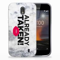 Nokia 1 | Siliconen hoesje | met naam Already Taken White